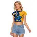 Personalized Parramatta Eels Raglan Cropped T Shirt Dynamic Lightning Mascot Rugby Australia
