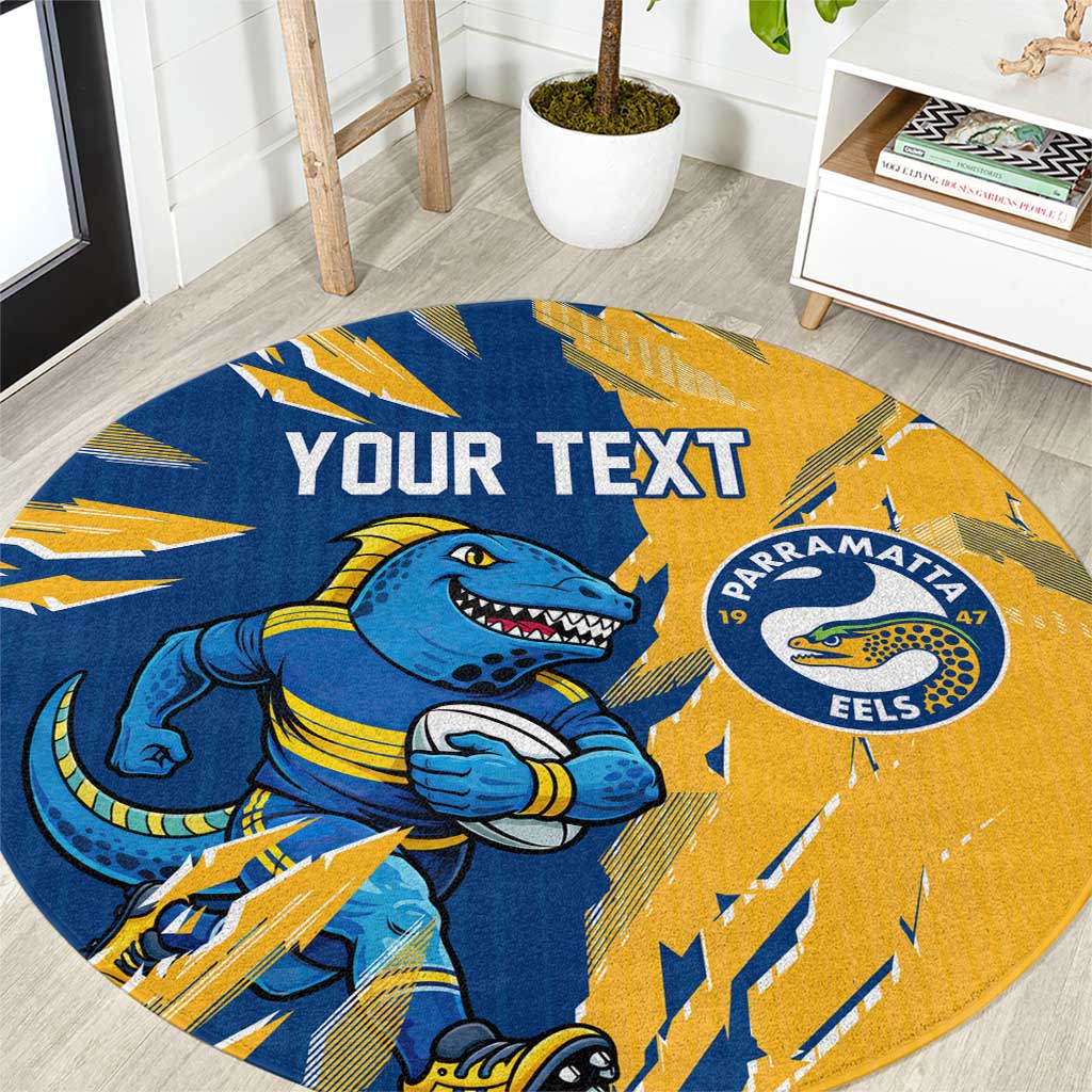 Personalized Parramatta Eels Round Carpet Dynamic Lightning Mascot Rugby Australia