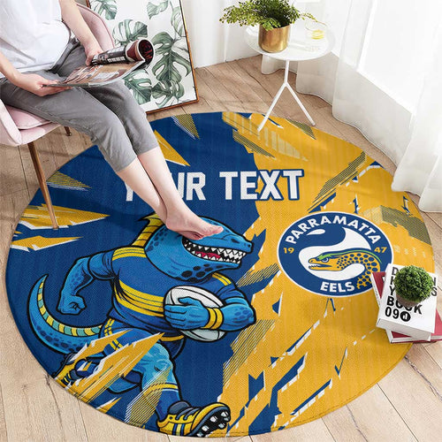 Personalized Parramatta Eels Round Carpet Dynamic Lightning Mascot Rugby Australia