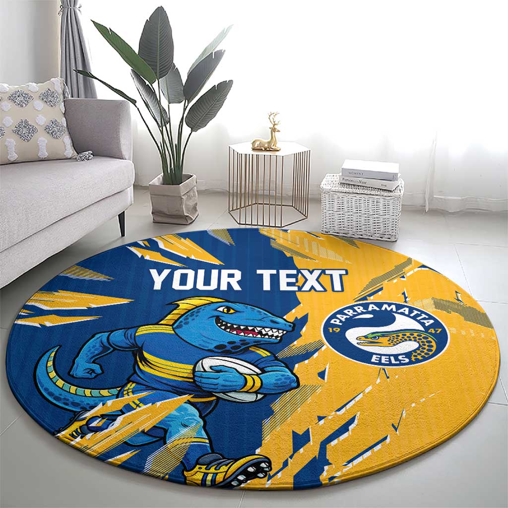 Personalized Parramatta Eels Round Carpet Dynamic Lightning Mascot Rugby Australia