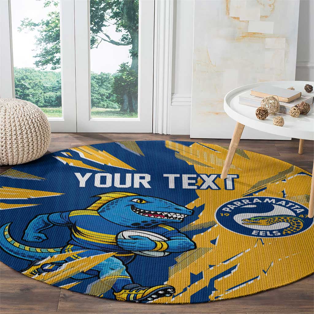 Personalized Parramatta Eels Round Carpet Dynamic Lightning Mascot Rugby Australia
