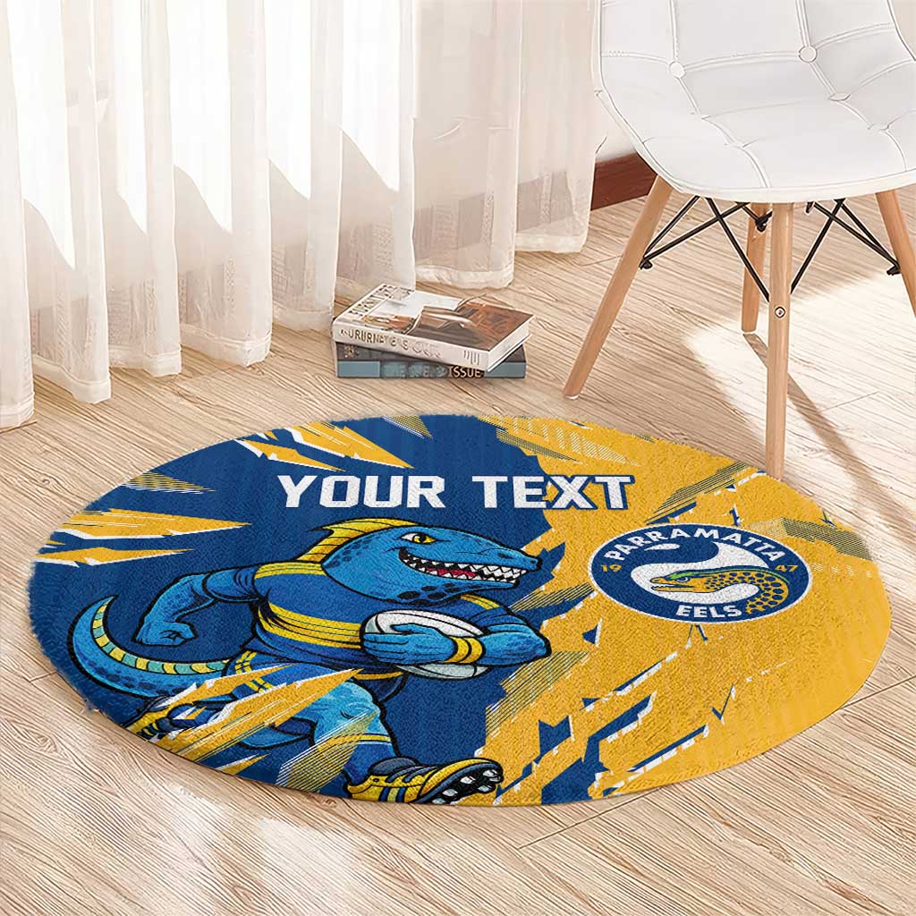 Personalized Parramatta Eels Round Carpet Dynamic Lightning Mascot Rugby Australia