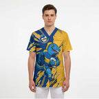 Personalized Parramatta Eels Scrub Top Dynamic Lightning Mascot Rugby Australia