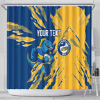 Personalized Parramatta Eels Shower Curtain Dynamic Lightning Mascot Rugby Australia