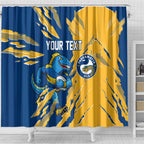 Personalized Parramatta Eels Shower Curtain Dynamic Lightning Mascot Rugby Australia