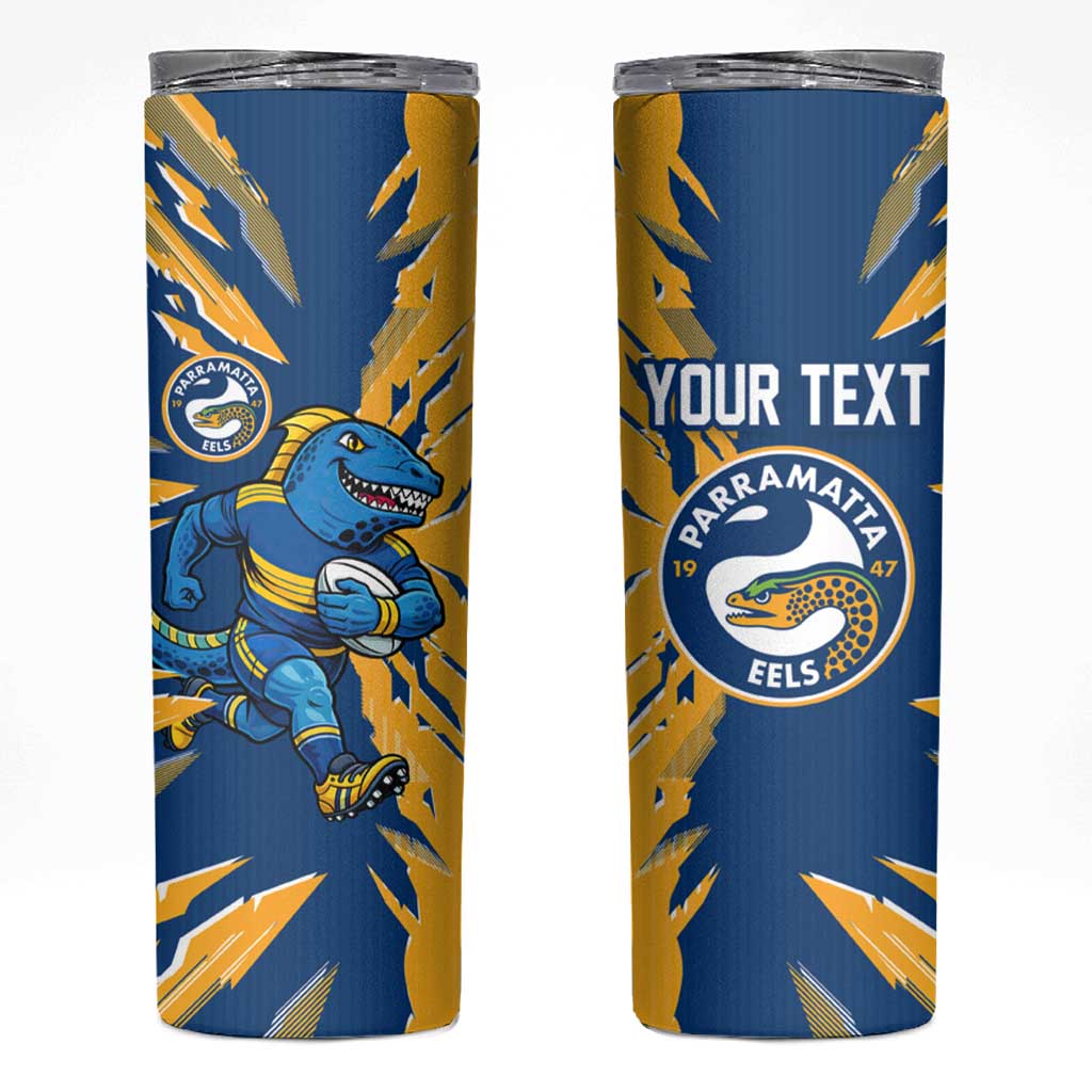 Personalized Parramatta Eels Skinny Tumbler Dynamic Lightning Mascot Rugby Australia