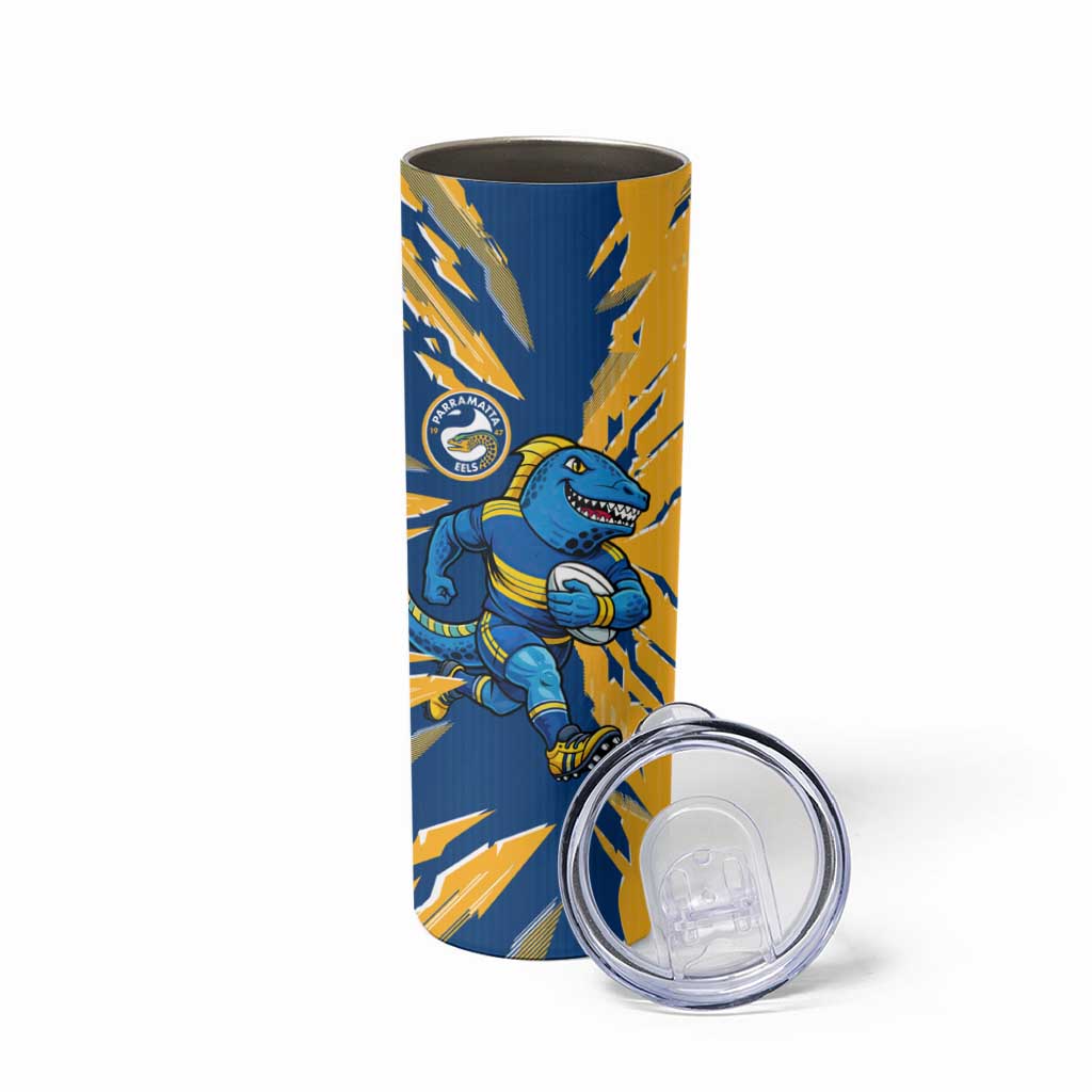 Personalized Parramatta Eels Skinny Tumbler Dynamic Lightning Mascot Rugby Australia