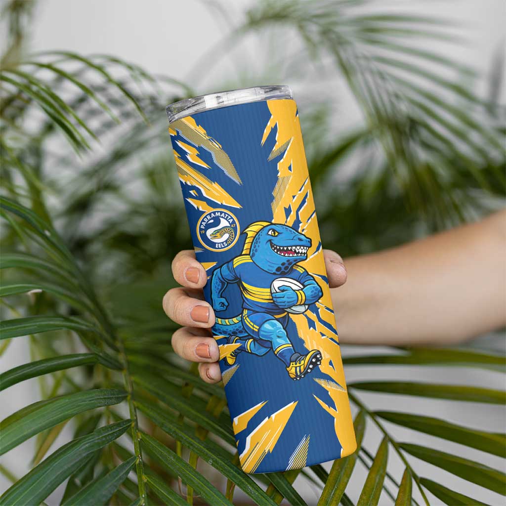 Personalized Parramatta Eels Skinny Tumbler Dynamic Lightning Mascot Rugby Australia