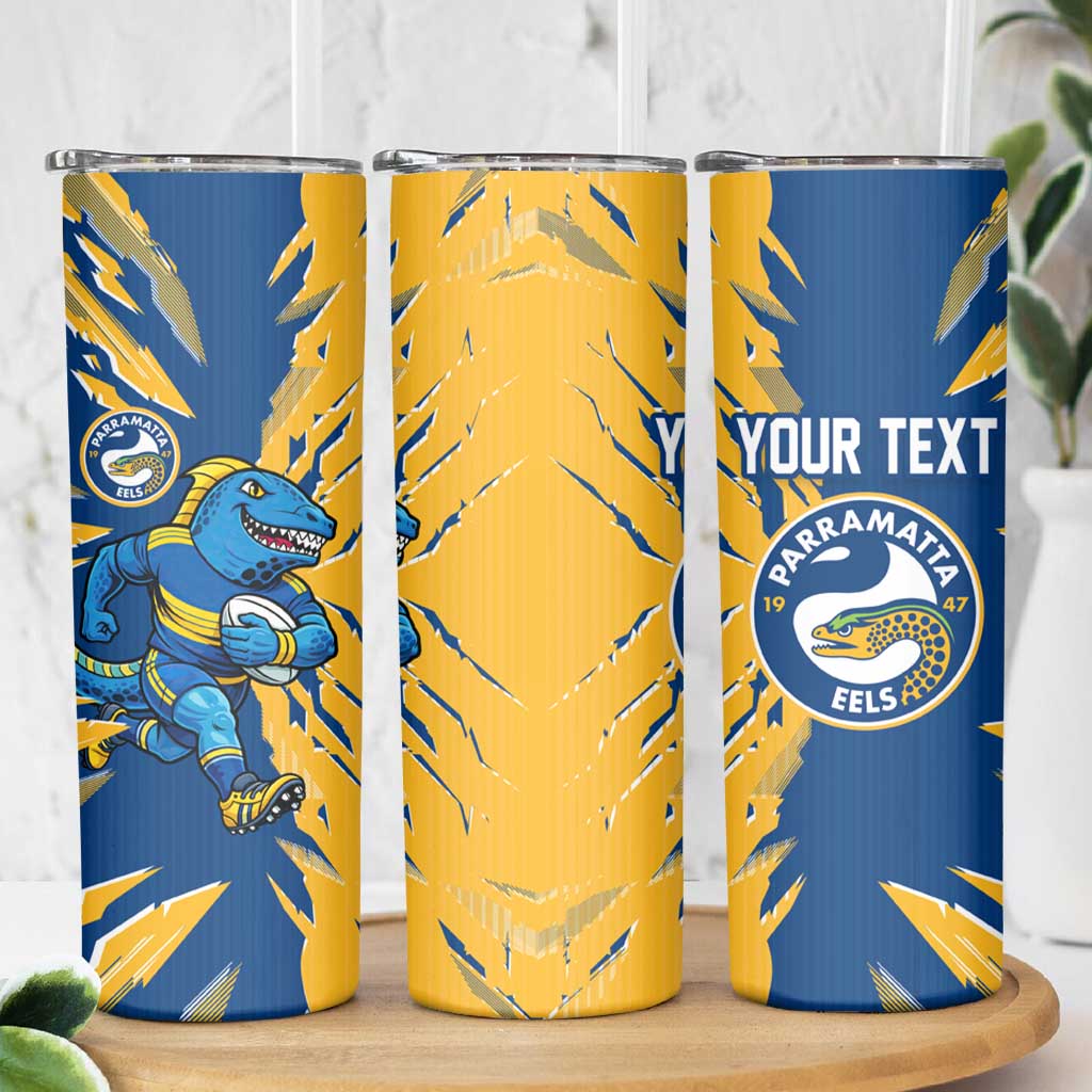Personalized Parramatta Eels Skinny Tumbler Dynamic Lightning Mascot Rugby Australia