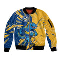 Personalized Parramatta Eels Sleeve Zip Bomber Jacket Dynamic Lightning Mascot Rugby Australia
