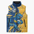 Personalized Parramatta Eels Sleeveless Puffer Jacket Dynamic Lightning Mascot Rugby Australia