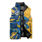 Personalized Parramatta Eels Sleeveless Puffer Jacket Dynamic Lightning Mascot Rugby Australia