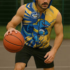 Personalized Parramatta Eels Sleeveless Zip Hoodie Dynamic Lightning Mascot Rugby Australia