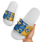 Personalized Parramatta Eels Slide Sandals Dynamic Lightning Mascot Rugby Australia