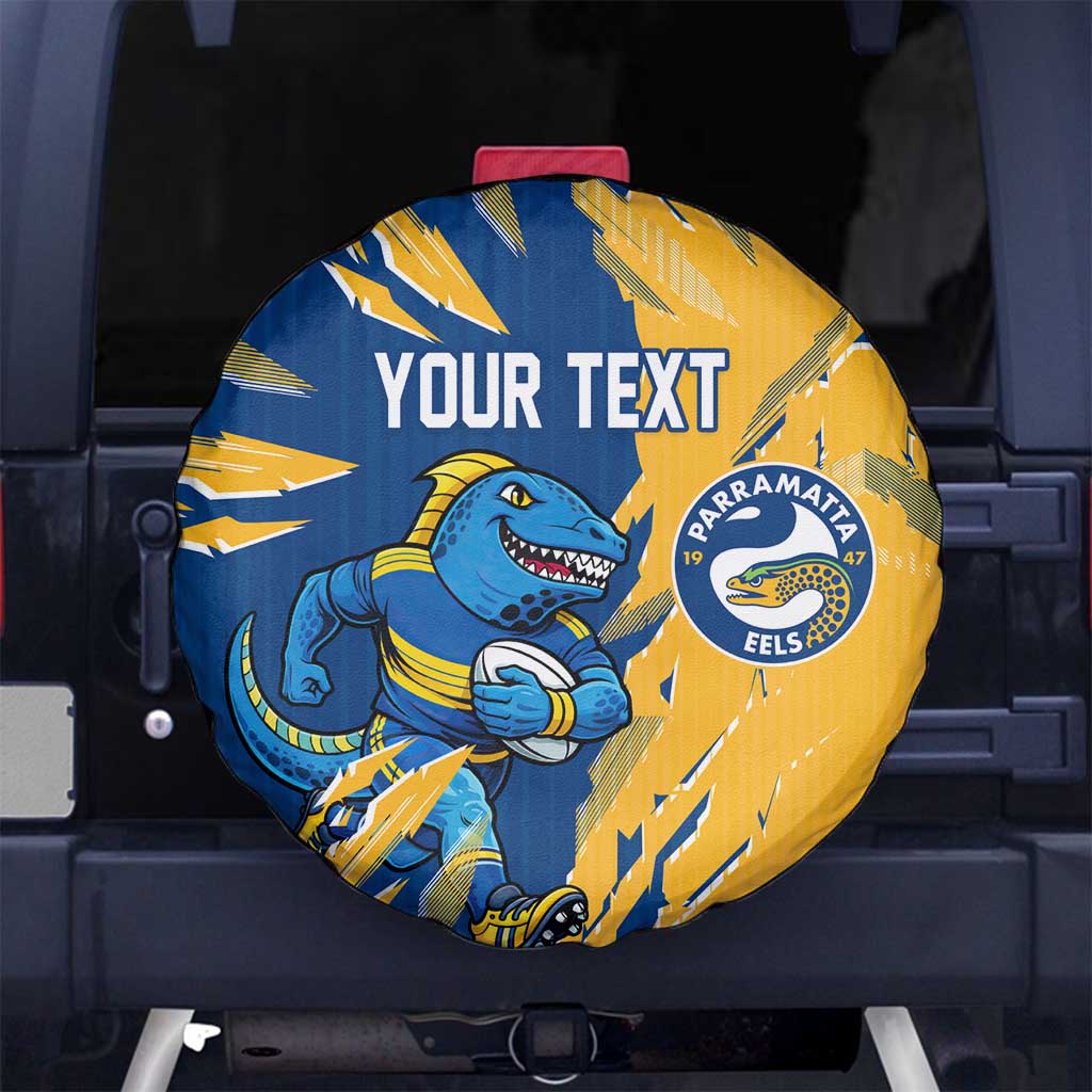 Personalized Parramatta Eels Spare Tire Cover Dynamic Lightning Mascot Rugby Australia