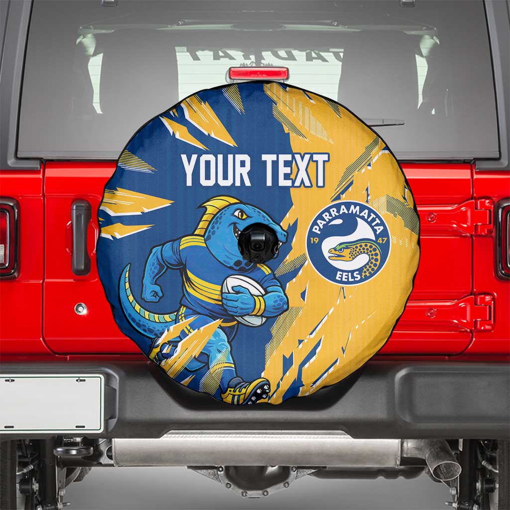 Personalized Parramatta Eels Spare Tire Cover Dynamic Lightning Mascot Rugby Australia