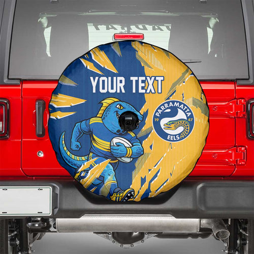 Personalized Parramatta Eels Spare Tire Cover Dynamic Lightning Mascot Rugby Australia