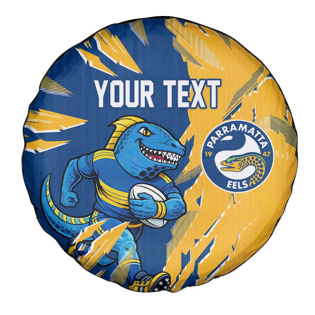 Personalized Parramatta Eels Spare Tire Cover Dynamic Lightning Mascot Rugby Australia