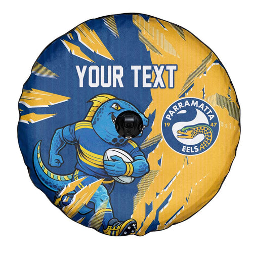 Personalized Parramatta Eels Spare Tire Cover Dynamic Lightning Mascot Rugby Australia