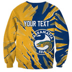 Personalized Parramatta Eels Sweatshirt Dynamic Lightning Mascot Rugby Australia