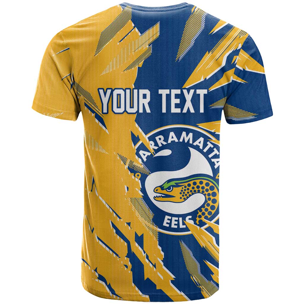 Personalized Parramatta Eels T Shirt Dynamic Lightning Mascot Rugby Australia