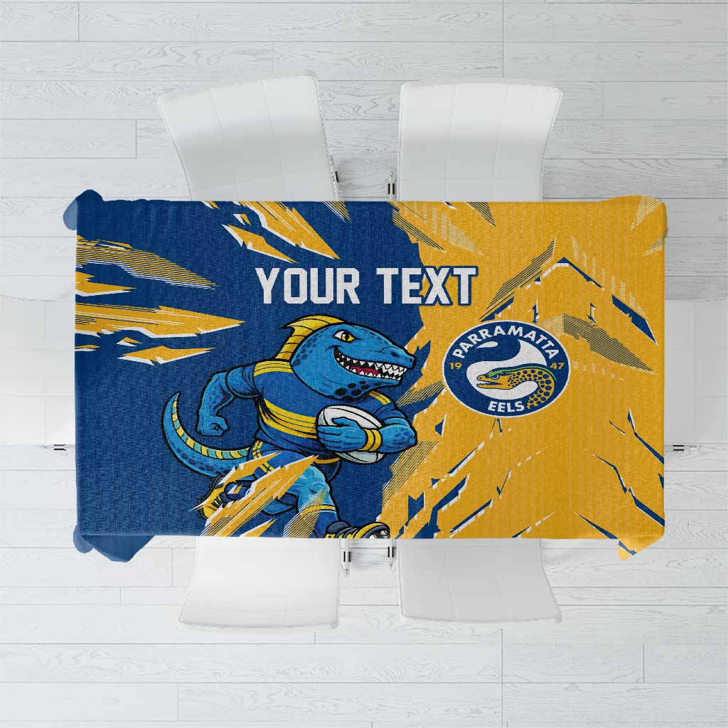 Personalized Parramatta Eels Tablecloth Dynamic Lightning Mascot Rugby Australia