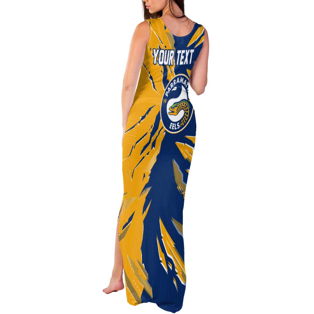 Personalized Parramatta Eels Tank Maxi Dress Dynamic Lightning Mascot Rugby Australia