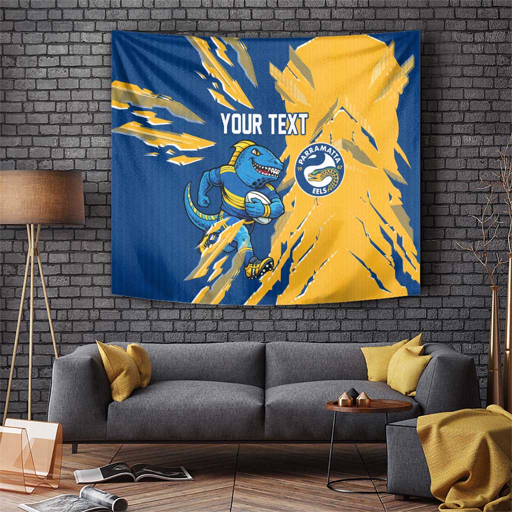 Personalized Parramatta Eels Tapestry Dynamic Lightning Mascot Rugby Australia