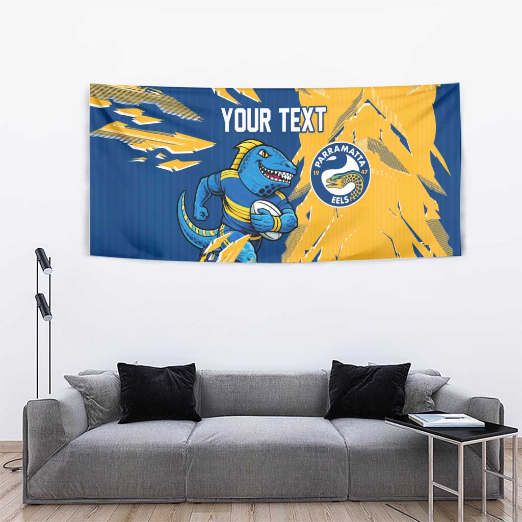 Personalized Parramatta Eels Tapestry Dynamic Lightning Mascot Rugby Australia