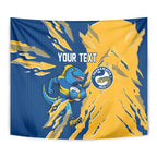 Personalized Parramatta Eels Tapestry Dynamic Lightning Mascot Rugby Australia