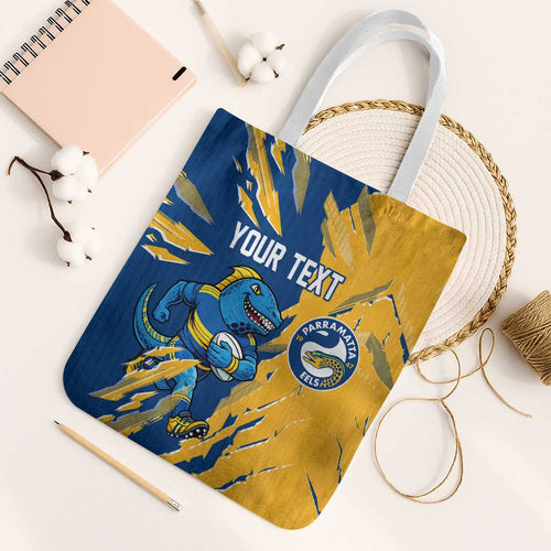 Personalized Parramatta Eels Tote Bag Dynamic Lightning Mascot Rugby Australia