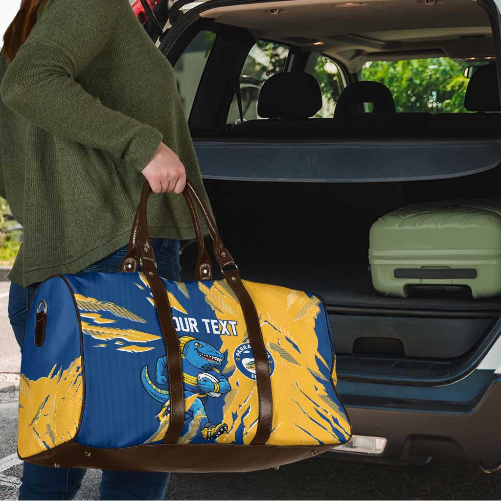 Personalized Parramatta Eels Travel Bag Dynamic Lightning Mascot Rugby Australia
