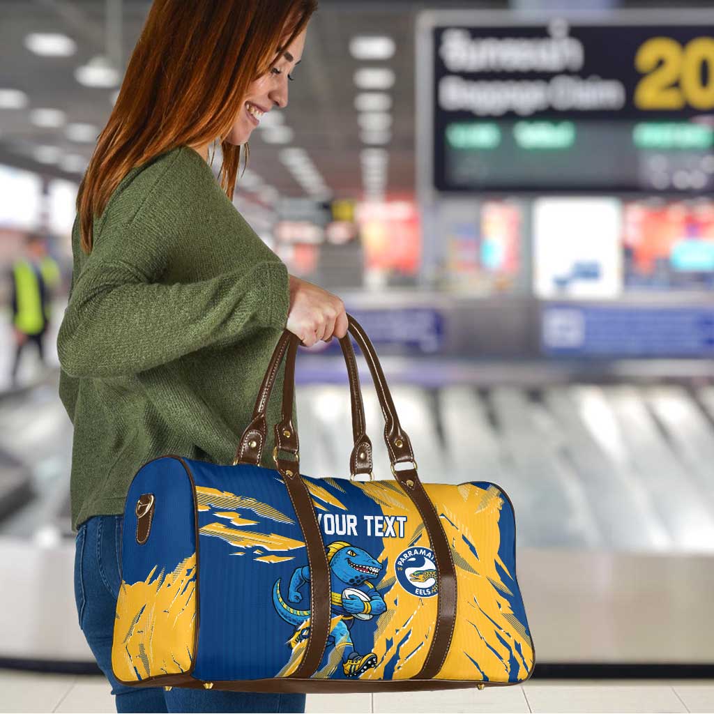 Personalized Parramatta Eels Travel Bag Dynamic Lightning Mascot Rugby Australia