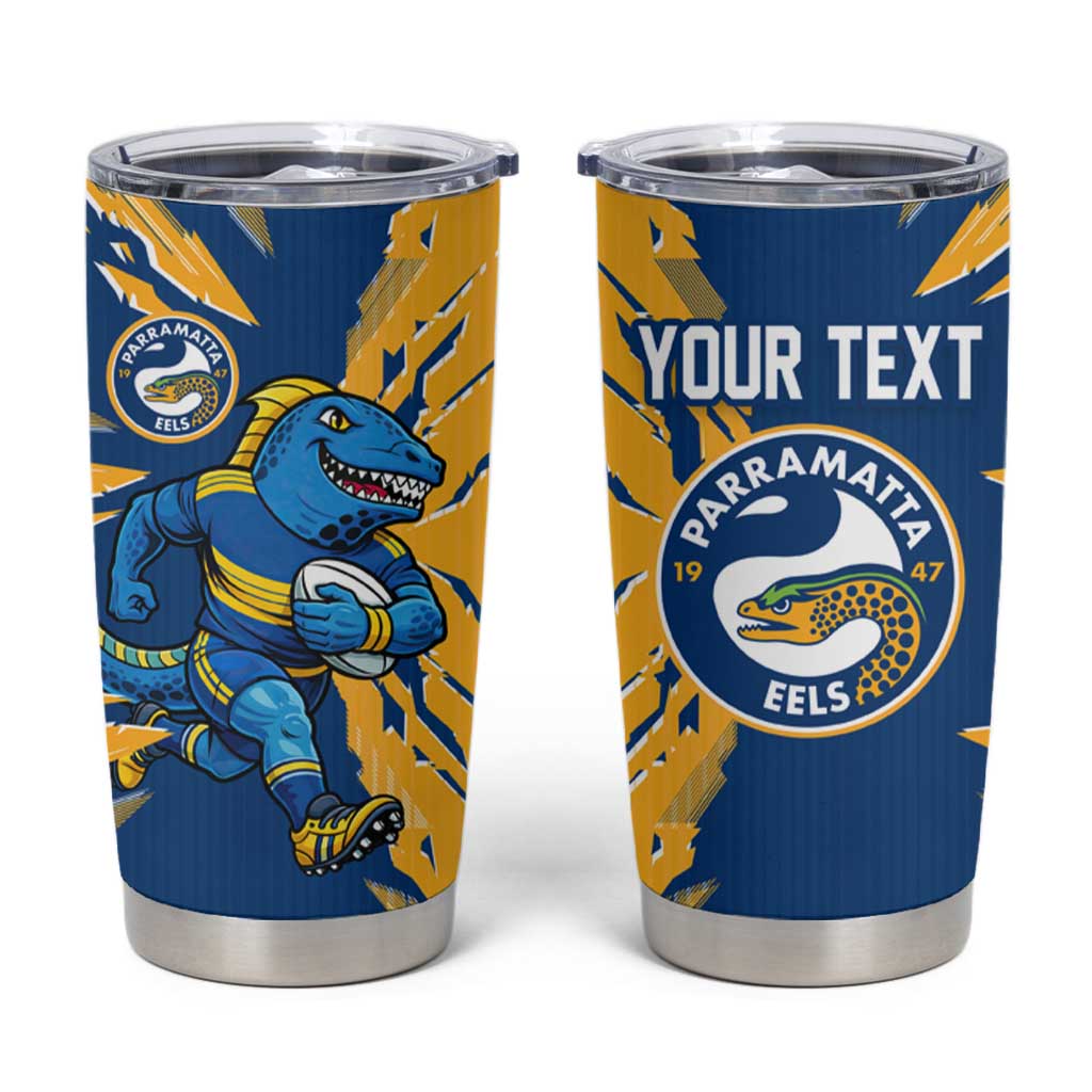 Personalized Parramatta Eels Tumbler Cup Dynamic Lightning Mascot Rugby Australia