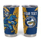 Personalized Parramatta Eels Tumbler Cup Dynamic Lightning Mascot Rugby Australia