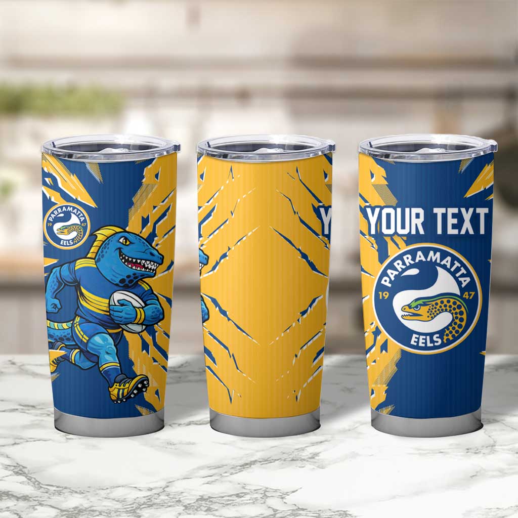Personalized Parramatta Eels Tumbler Cup Dynamic Lightning Mascot Rugby Australia
