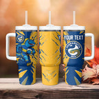 Personalized Parramatta Eels Tumbler With Handle Dynamic Lightning Mascot Rugby Australia