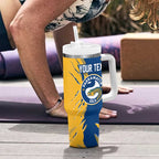 Personalized Parramatta Eels Tumbler With Handle Dynamic Lightning Mascot Rugby Australia