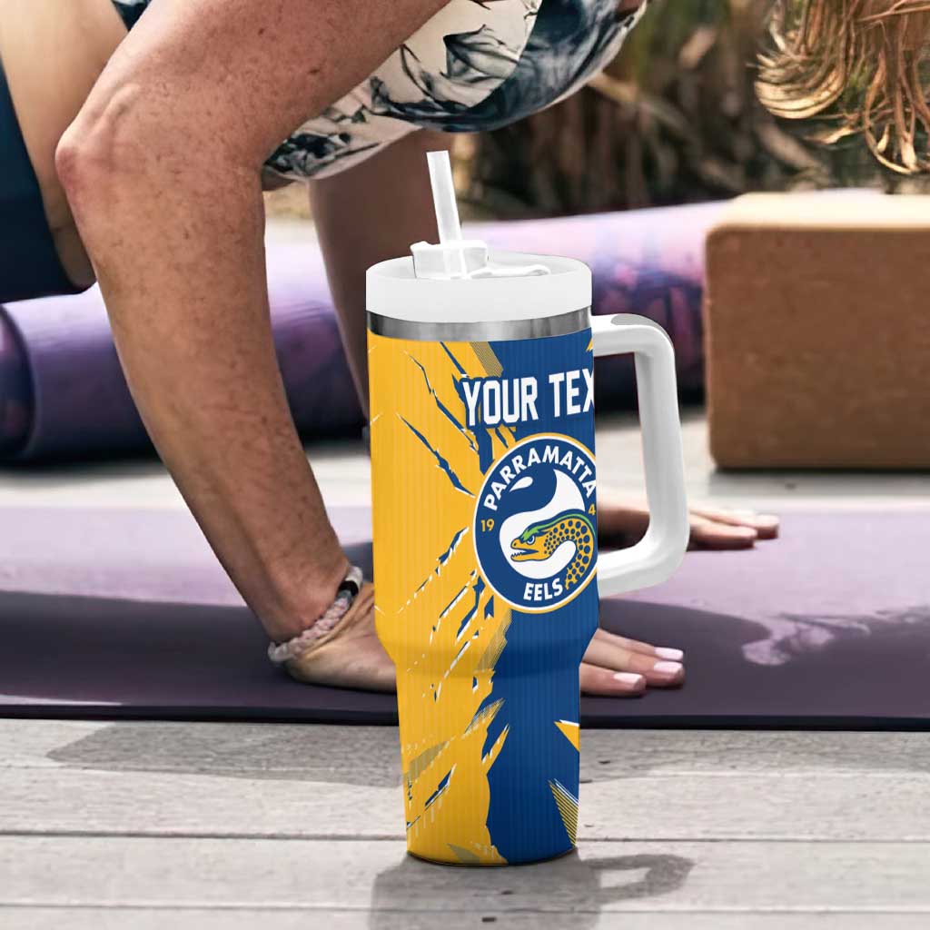 Personalized Parramatta Eels Tumbler With Handle Dynamic Lightning Mascot Rugby Australia