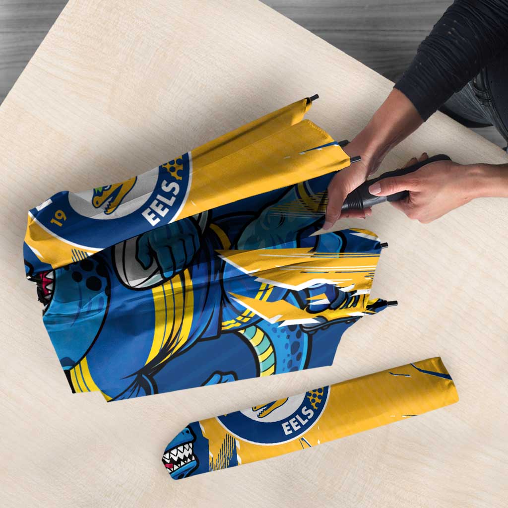 Personalized Parramatta Eels Umbrella Dynamic Lightning Mascot Rugby Australia