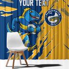 Personalized Parramatta Eels Window Curtain Dynamic Lightning Mascot Rugby Australia