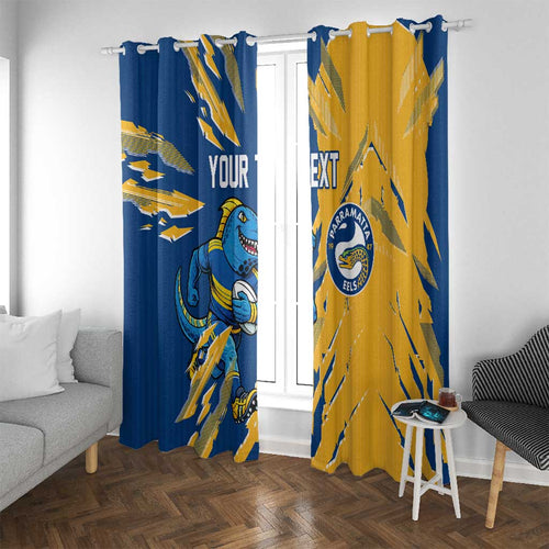 Personalized Parramatta Eels Window Curtain Dynamic Lightning Mascot Rugby Australia