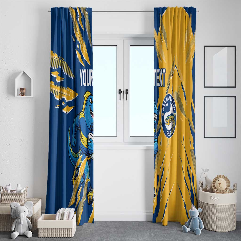 Personalized Parramatta Eels Window Curtain Dynamic Lightning Mascot Rugby Australia