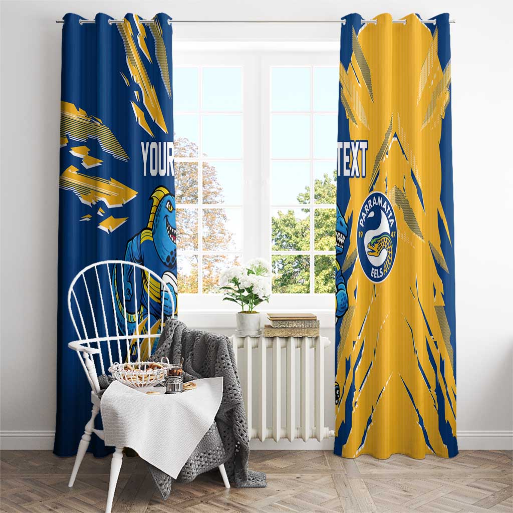 Personalized Parramatta Eels Window Curtain Dynamic Lightning Mascot Rugby Australia