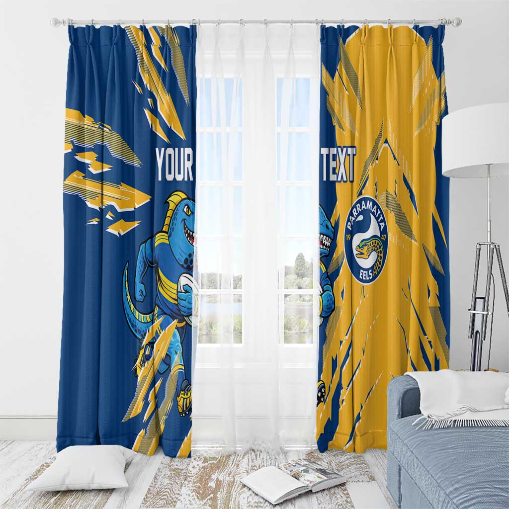 Personalized Parramatta Eels Window Curtain Dynamic Lightning Mascot Rugby Australia