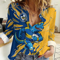 Personalized Parramatta Eels Women Casual Shirt Dynamic Lightning Mascot Rugby Australia