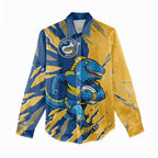Personalized Parramatta Eels Women Casual Shirt Dynamic Lightning Mascot Rugby Australia