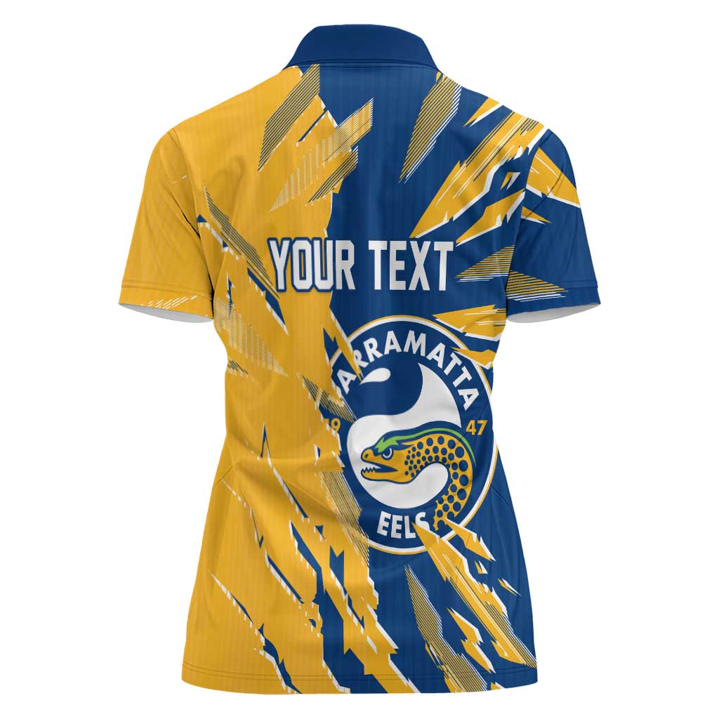 Personalized Parramatta Eels Women Polo Shirt Dynamic Lightning Mascot Rugby Australia