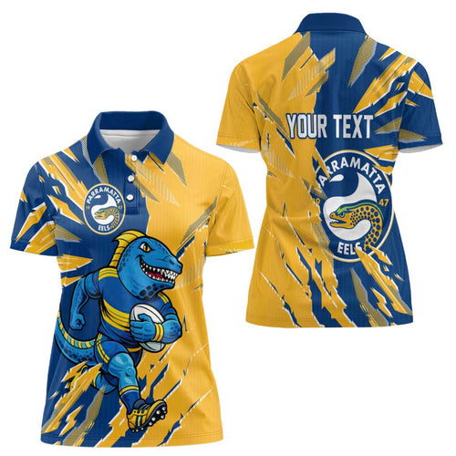 Personalized Parramatta Eels Women Polo Shirt Dynamic Lightning Mascot Rugby Australia