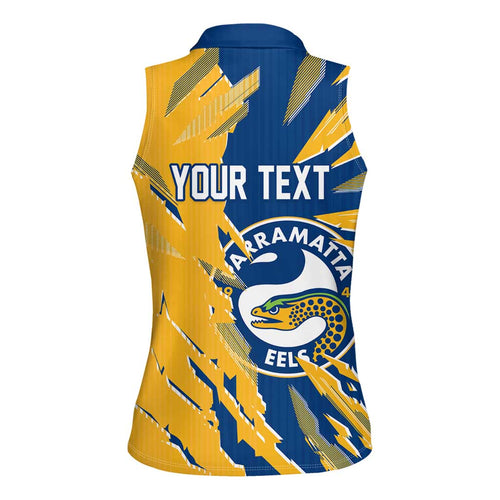 Personalized Parramatta Eels Women Sleeveless Polo Shirt Dynamic Lightning Mascot Rugby Australia
